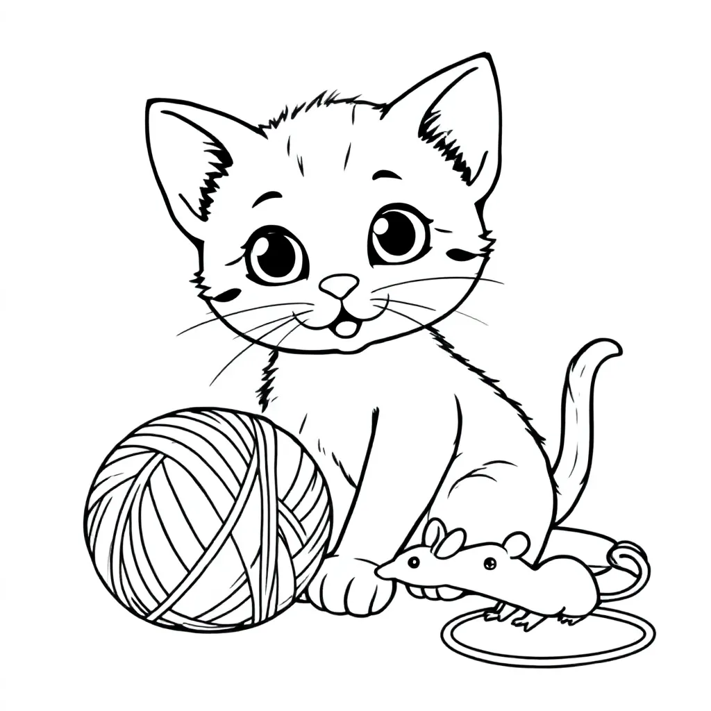 Kitten coloring page for children
