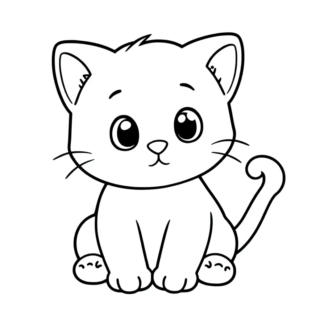 Kitten coloring page for children