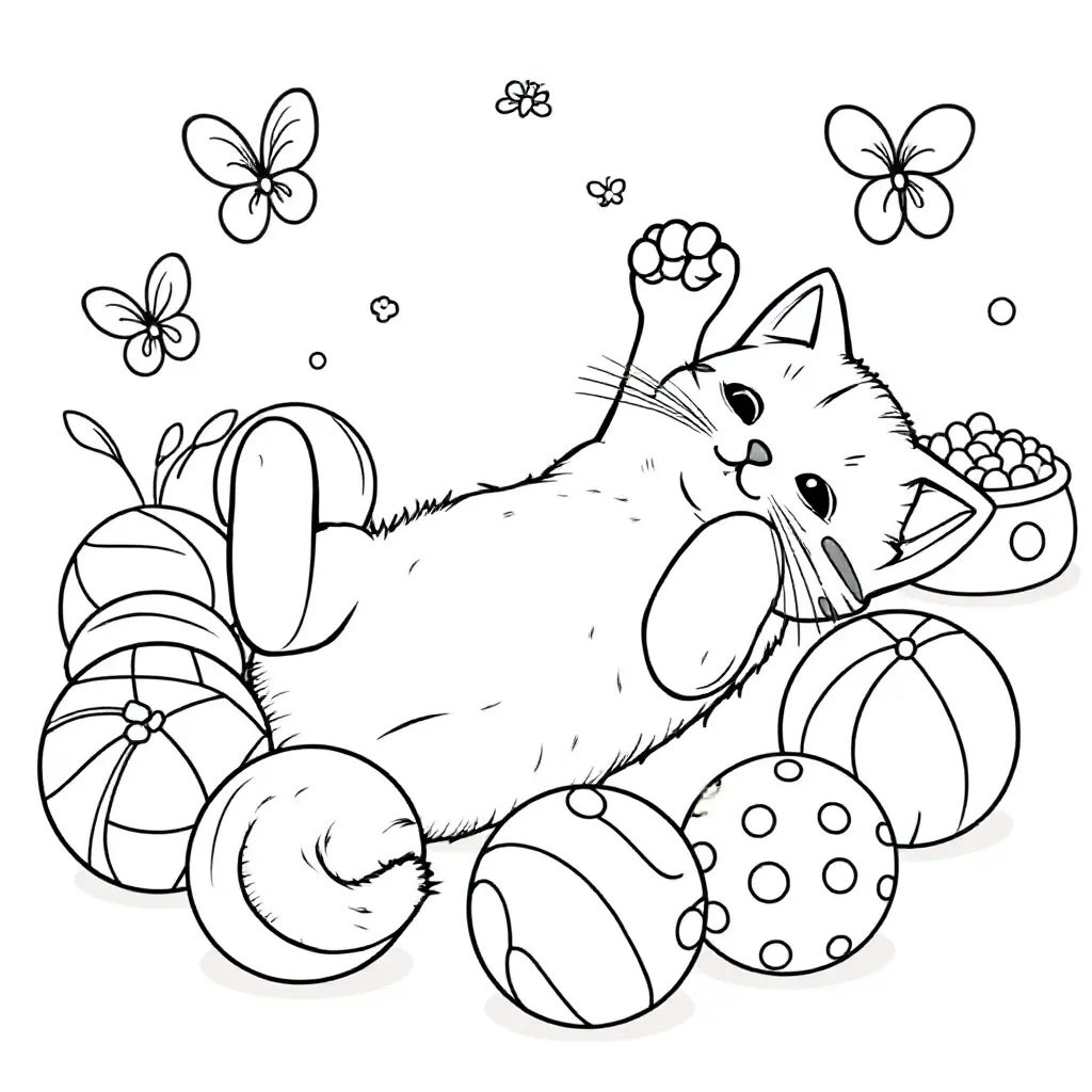 Kitten coloring page for children