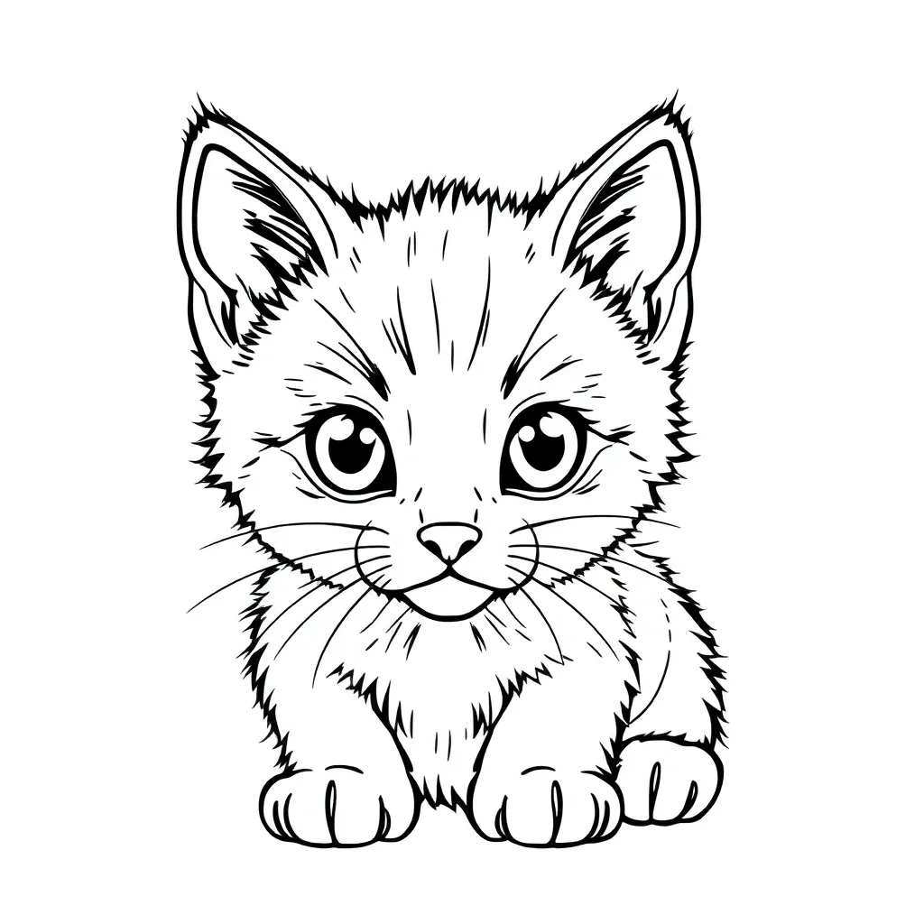 Kitten coloring page for children