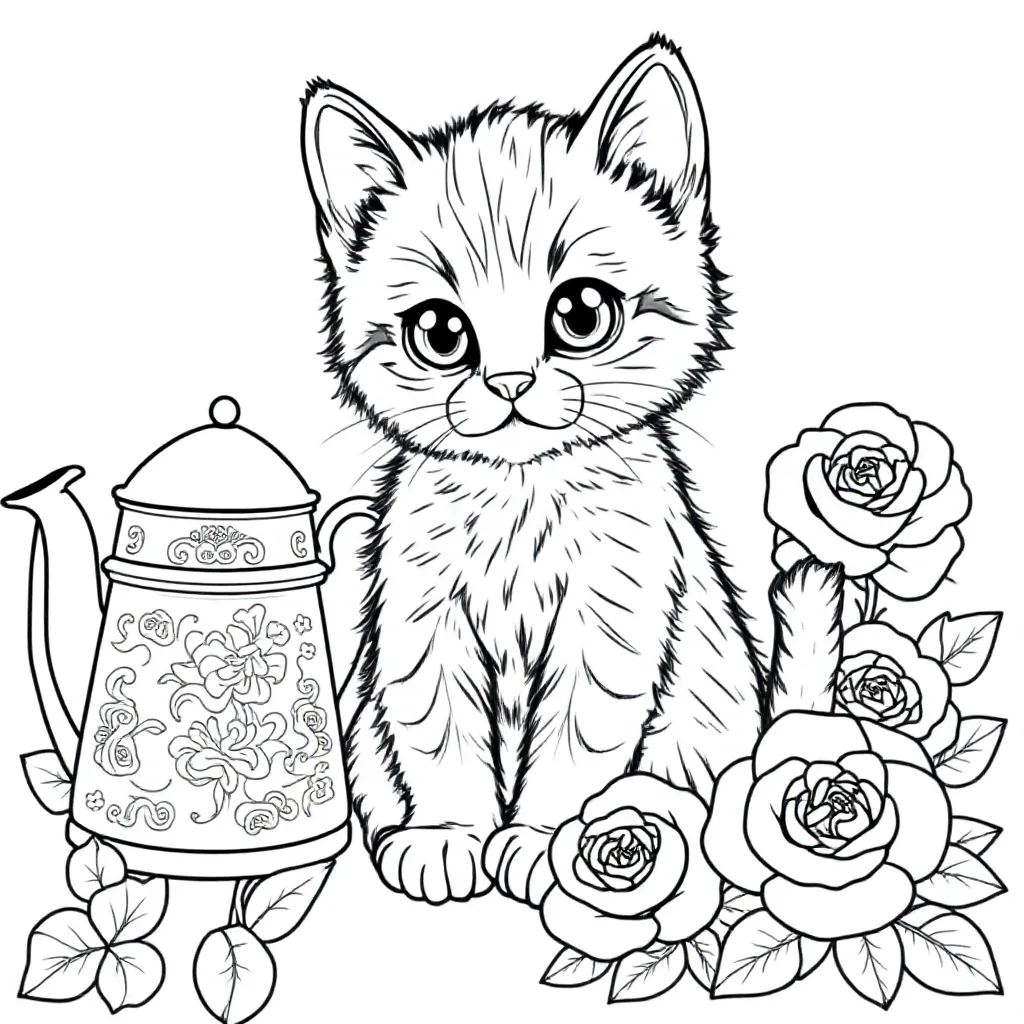 Kitten Kleurplaat coloring page for children