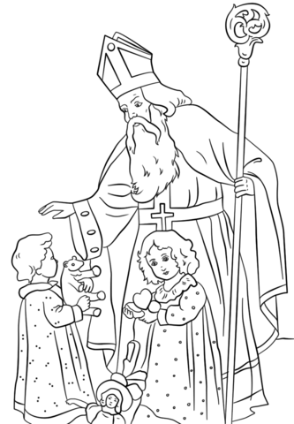 Klassieke Sint coloring page for children