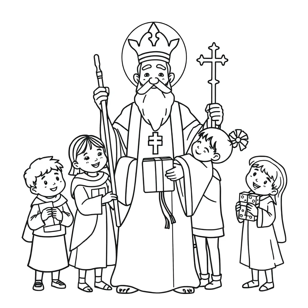 Klassieke Sint coloring page for children