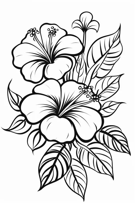 Tropische Bloem coloring page for children