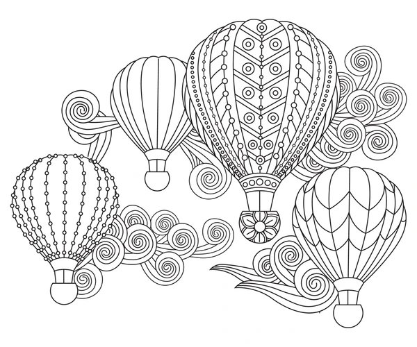 Globos aerostáticos para adultos coloring page for children