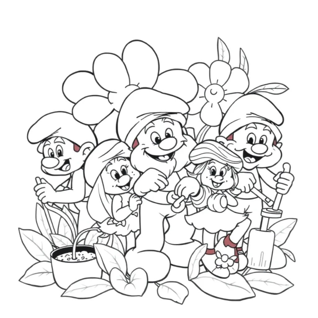 Kleurplaten Smurfen coloring page for children