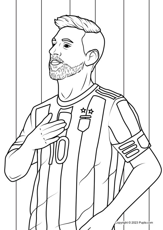 Himno nacional de Lionel Messi coloring page for children