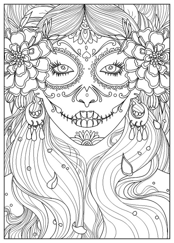 Adultes Jours Des Morts coloring page for children