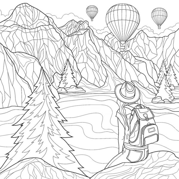 Adultes Montagnes coloring page for children