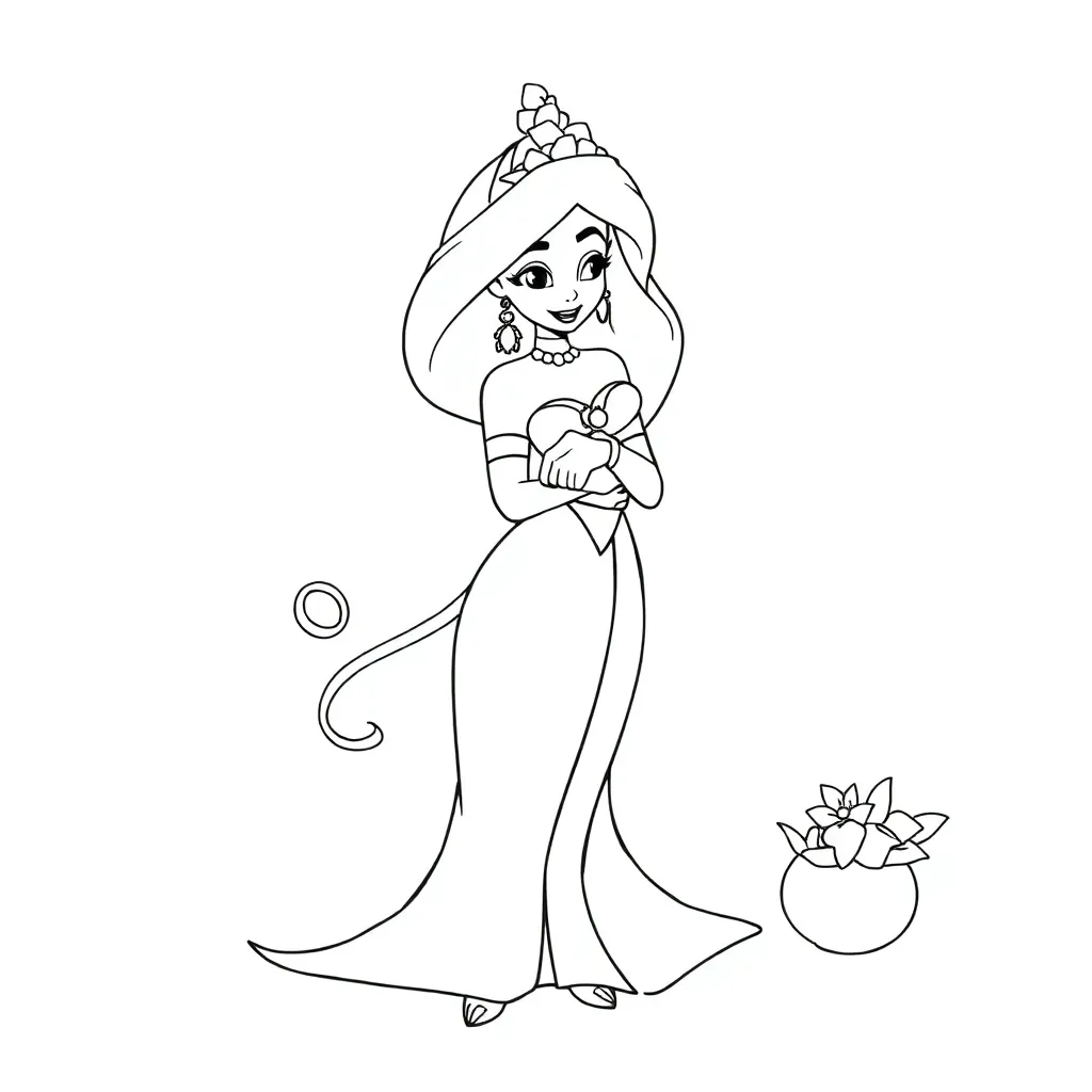 Prinses Jasmine Disney Arabisch Aladdin coloring page for children