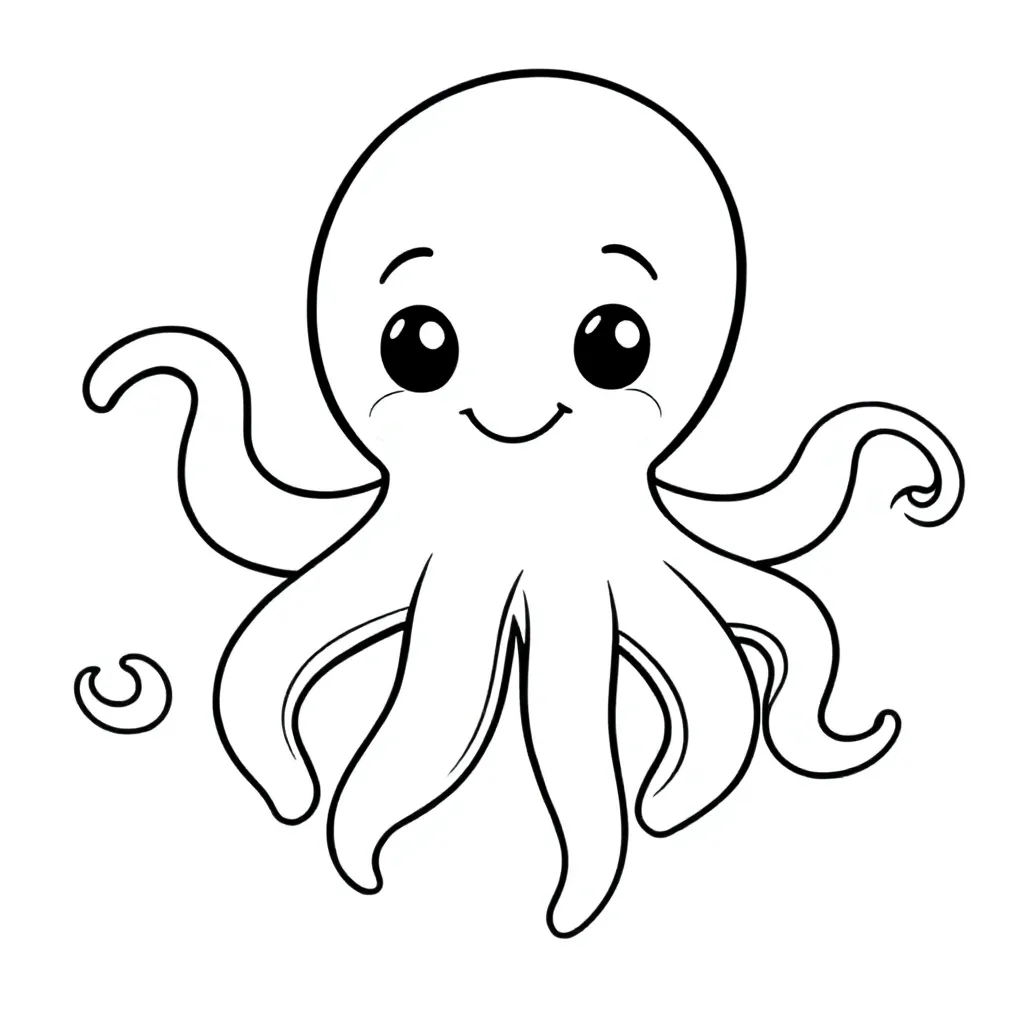 octopus kleurplaat voor kinderen