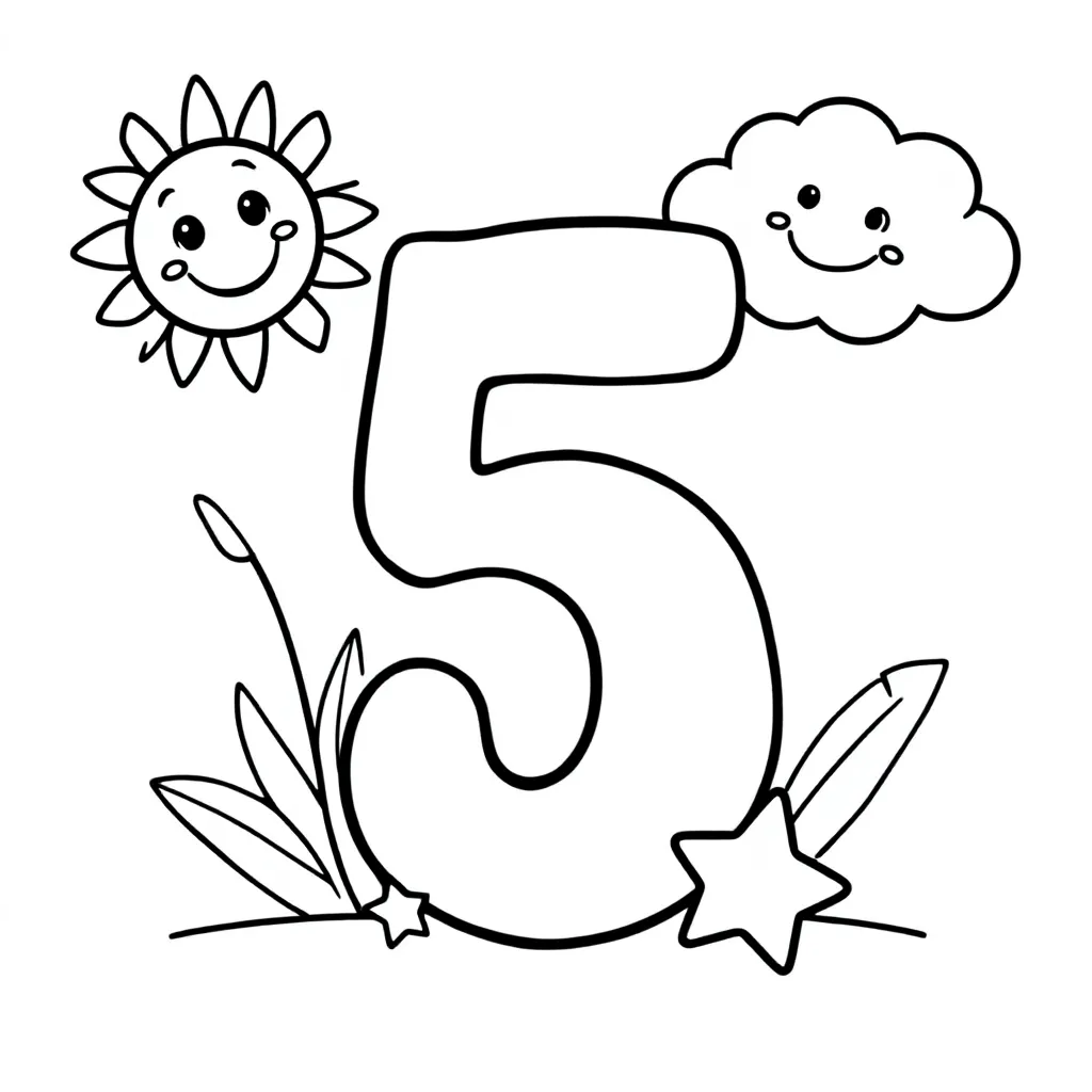 a number coloring page for children