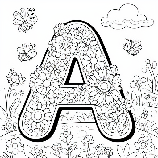 Aa coloring page for children