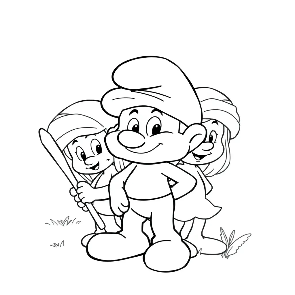Smurfen Cartoon Kinderen Creatief Tekenen coloring page for children