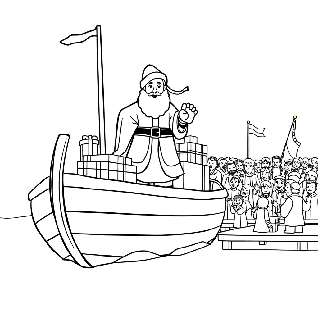 Hoera Sinterklaas Kleurplaat coloring page for children