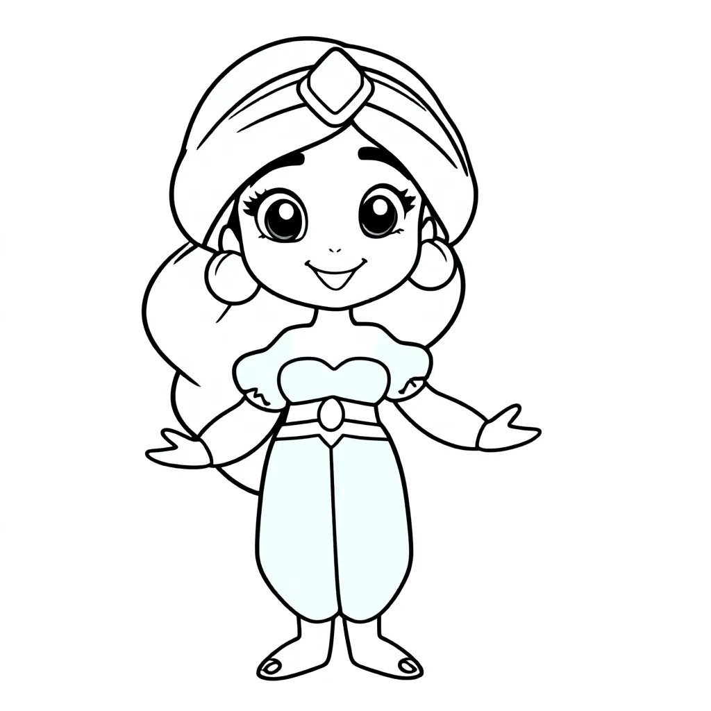 Prinses Jasmin Van Aladin coloring page for children