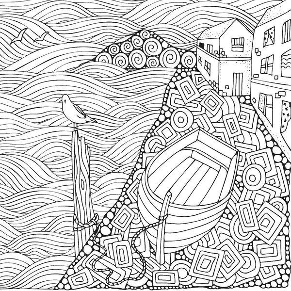 Adults Art Boat coloring page for children