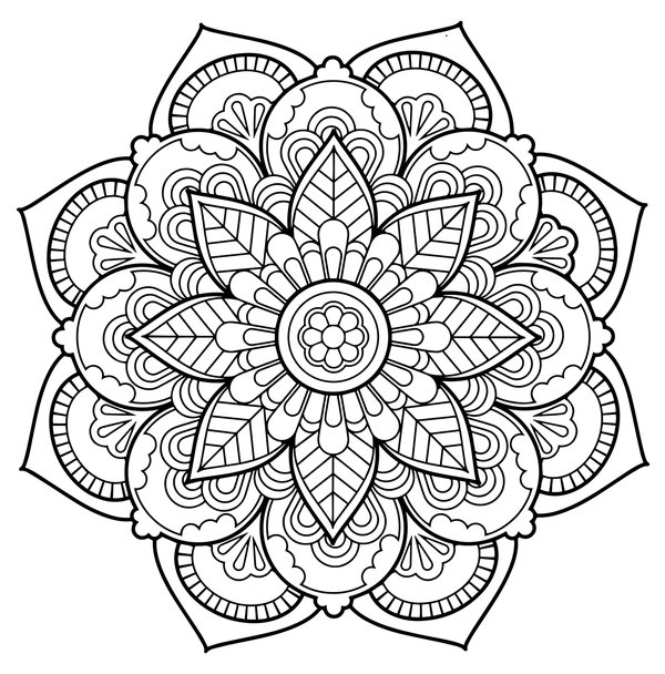 Adults Flower Mandala coloring page for children