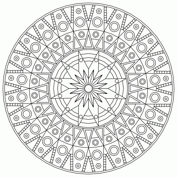 Adults Mandala coloring page for children