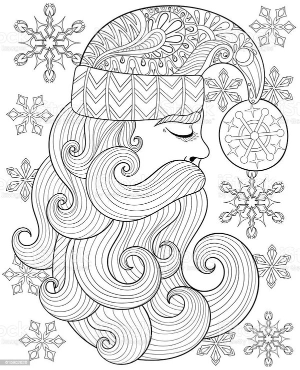 Adults Santa Claus coloring page for children