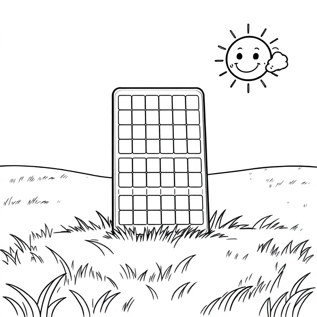 zonnepaneel in het gras