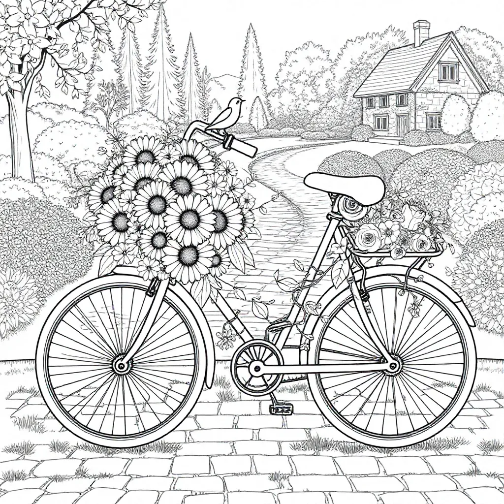 fiets met bloemen
