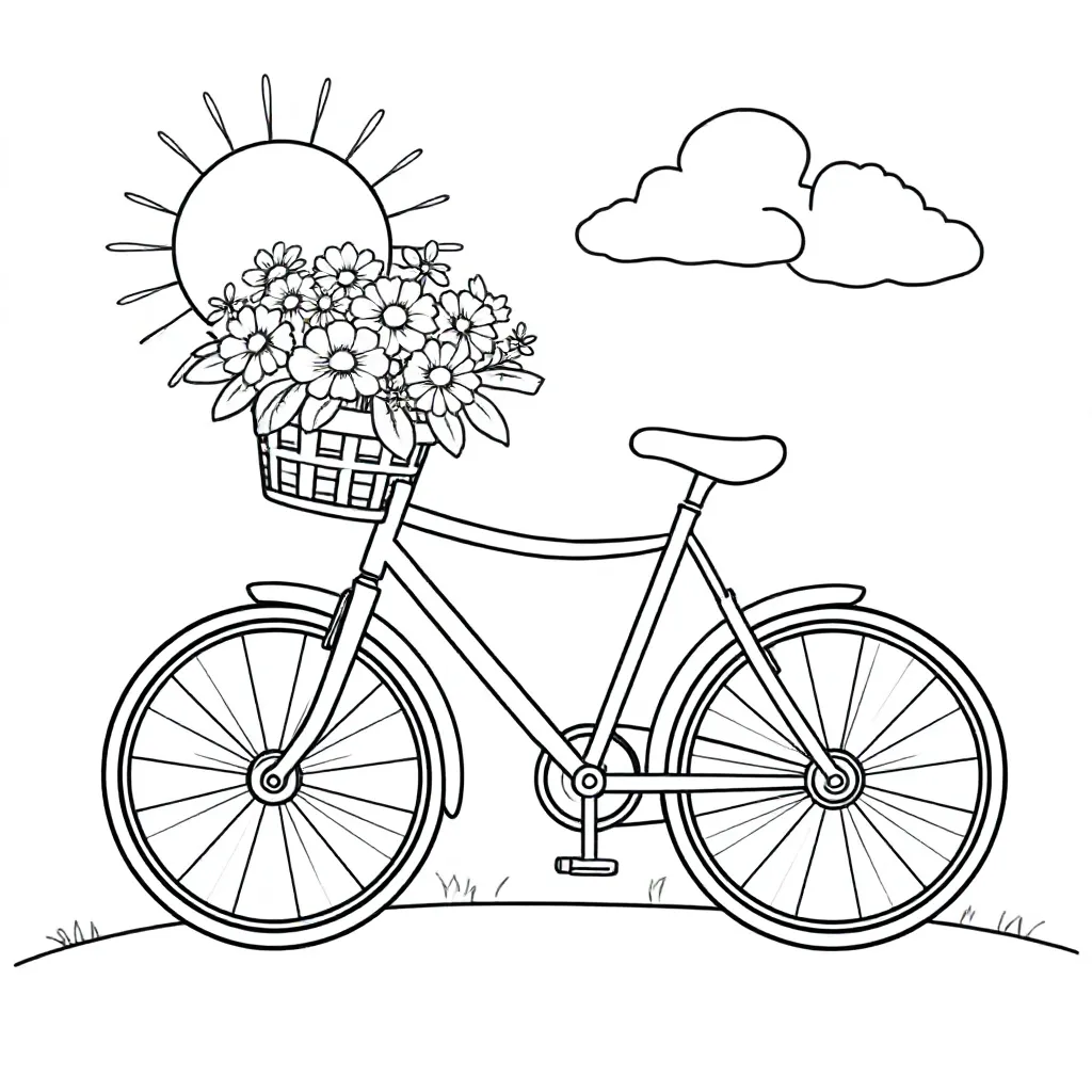 fiets met bloemen