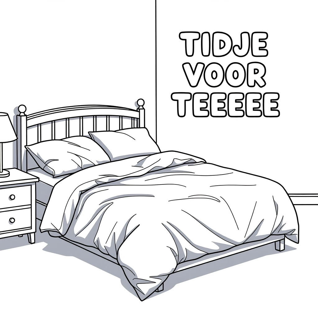 EEN TWEEPERSOONSBED MET VERFROMMELDE LAKENS