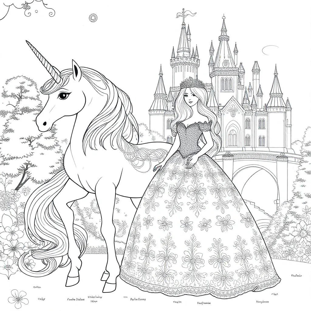 eenhoorn met prinsessen