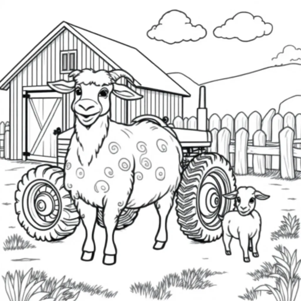 Geitenboerderij met trekker