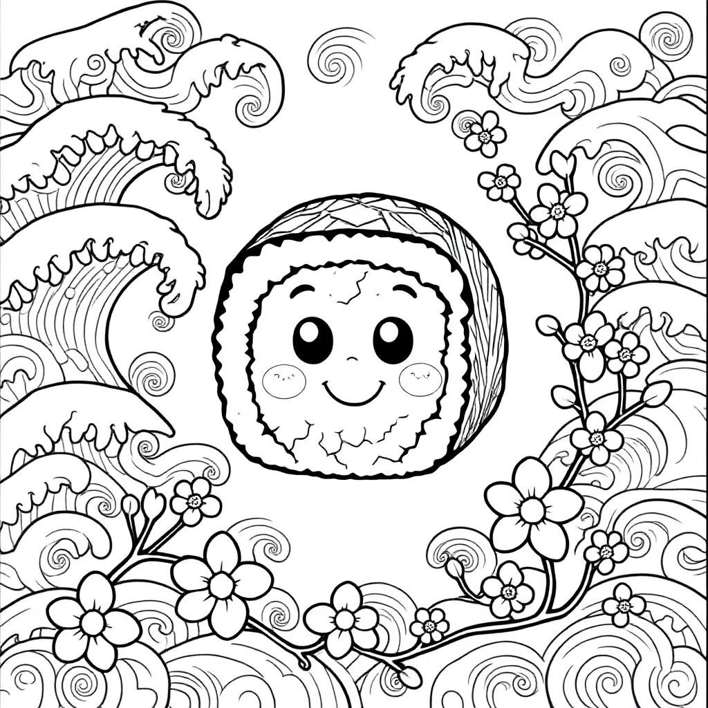 een sushi met een gezichtje