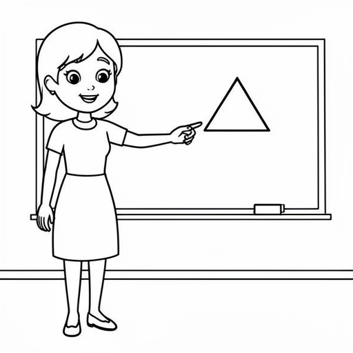 juf wiskunde die uitleg geeft over goniometrie in een klaslokaal