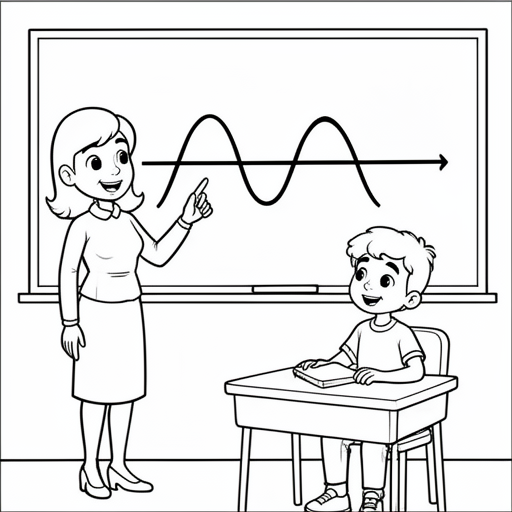 Juf wiskunde die uitleg geeft in klaslokaal over sinus