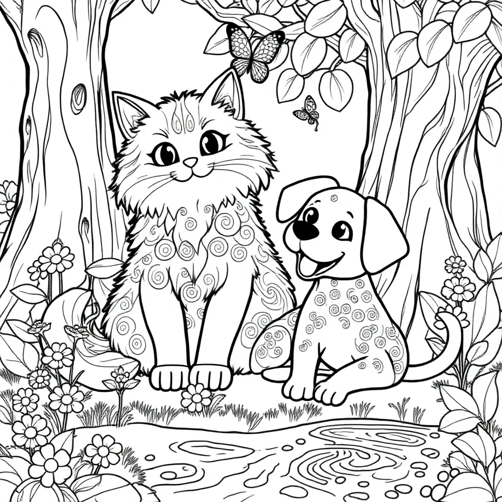 een poes met een hond