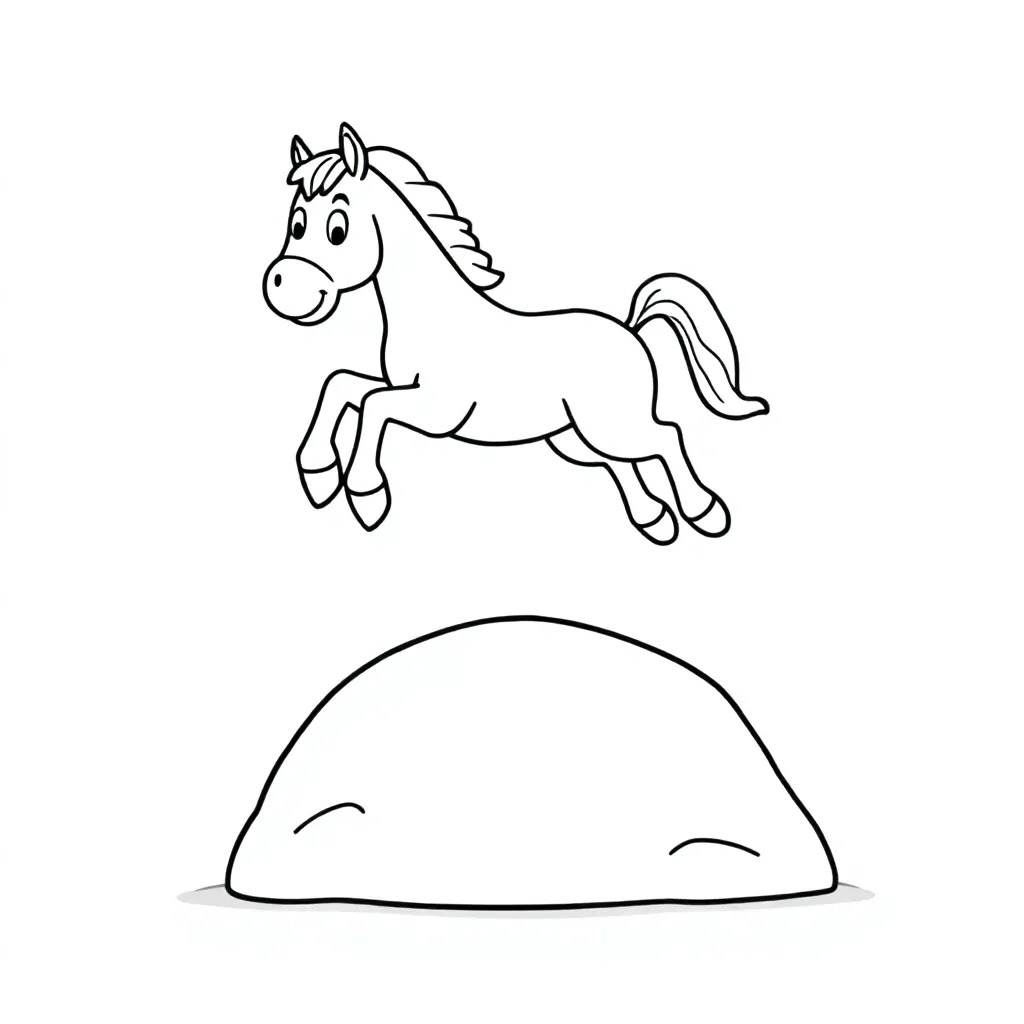 ein pferd springt über einen berg