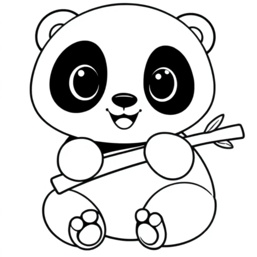 een schattige panda die bamboe eet