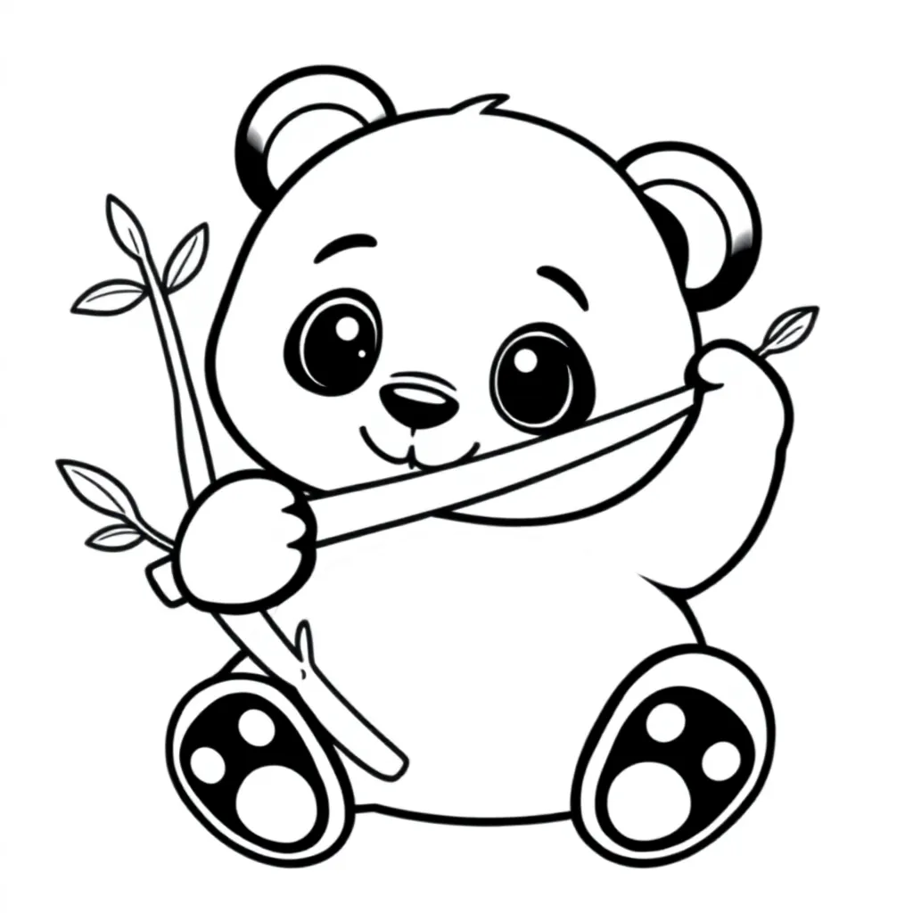 een schattige panda die bamboe eet