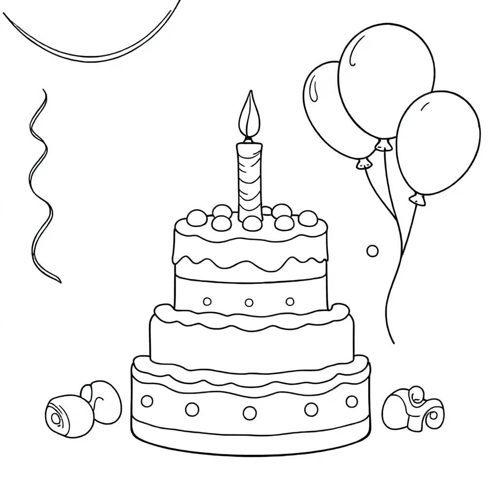 Verjaardagstaart met versiering