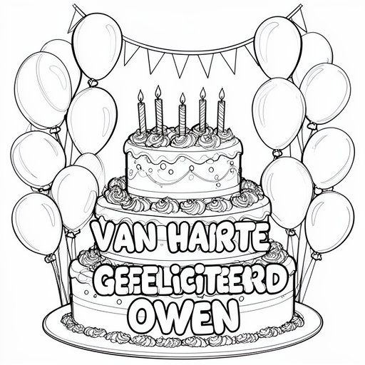 een super feestelijke taart en veeel mooie ballonnnen en vlachetjes