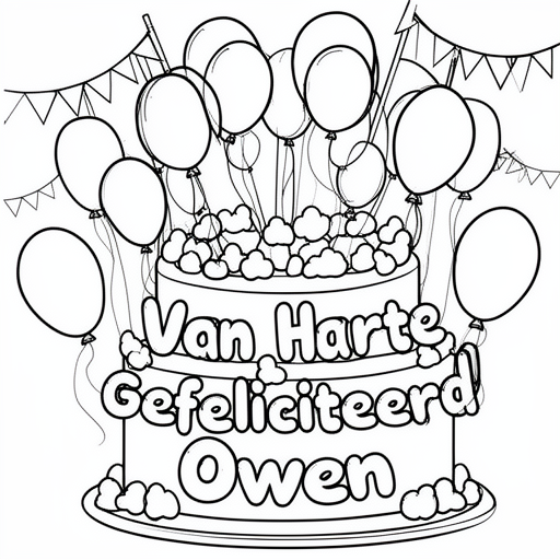 een super feestelijke taart en veeel mooie ballonnnen en vlachetjes