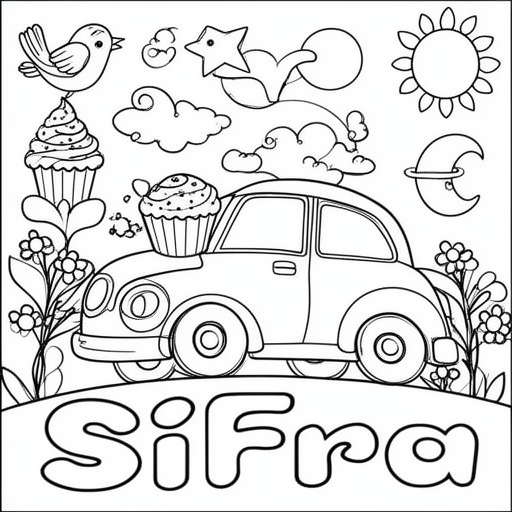 ijs bloem zon maan auto vogel cupcake hart ster