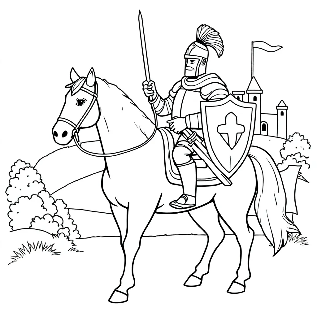 ridder op een wit paard