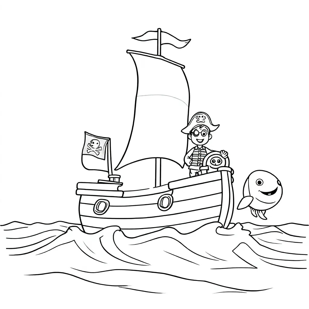 ein Piratenschiff auf dem wilden Meer