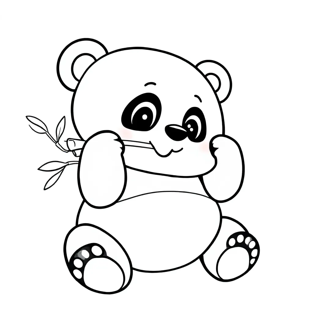 schattige panda die bamboe eet