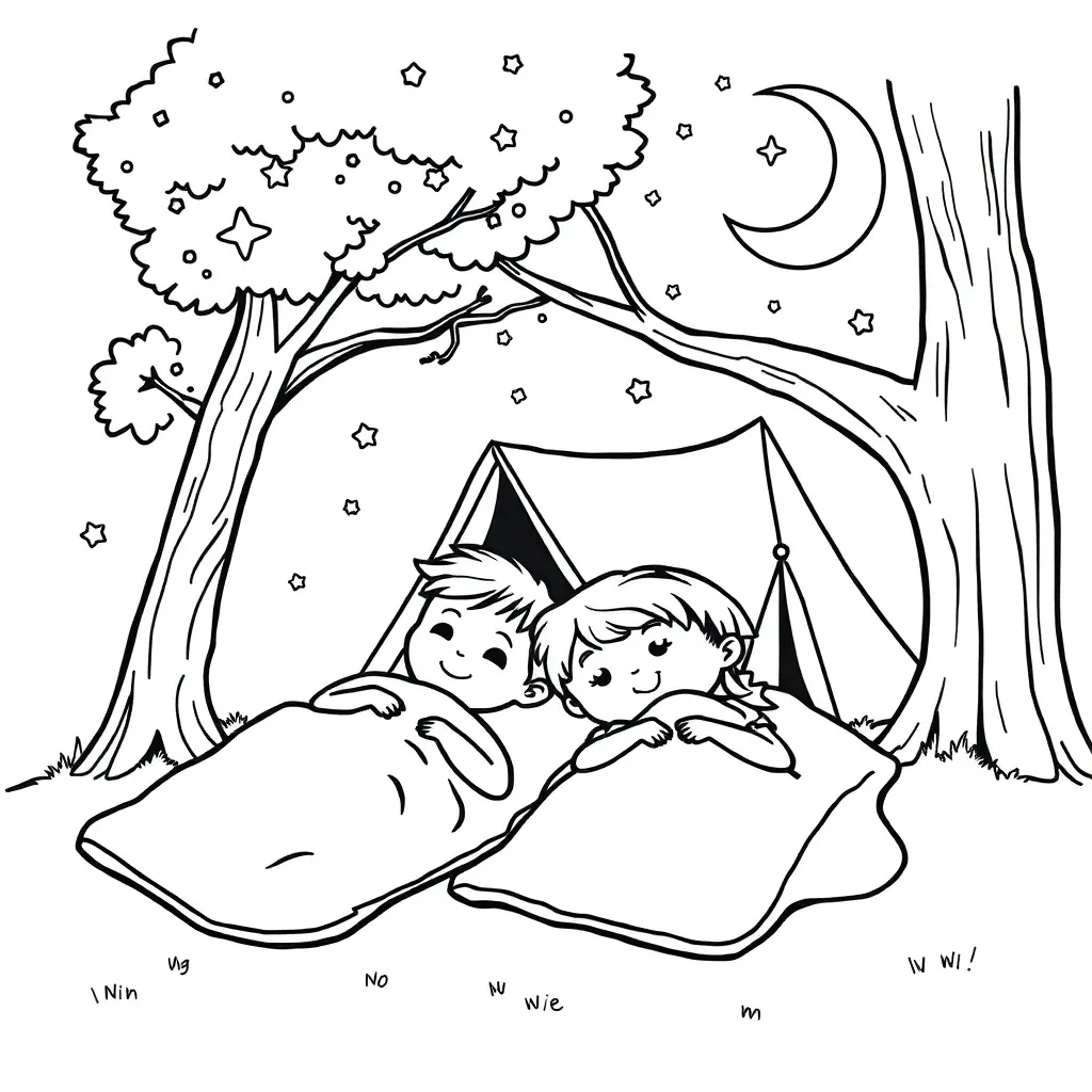 Kleurplaten Camping coloring page for children