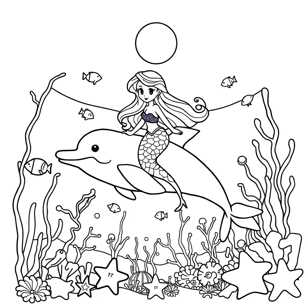 Kleurplaten Dolfijn coloring page for children
