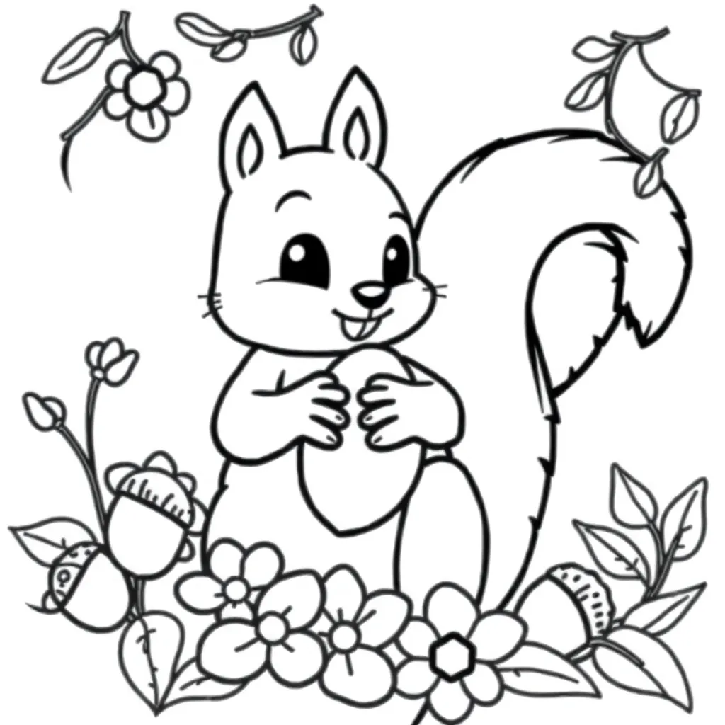 Kleurplaten Eekhoorn coloring page for children