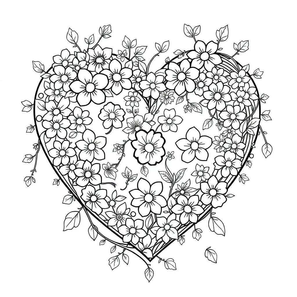 Kleurplaten Hartjes coloring page for children