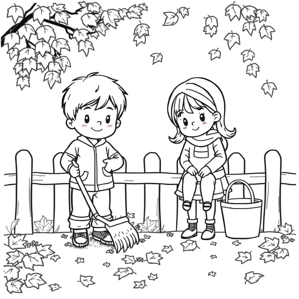 Kleurplaten Herfst Kleurplaat coloring page for children