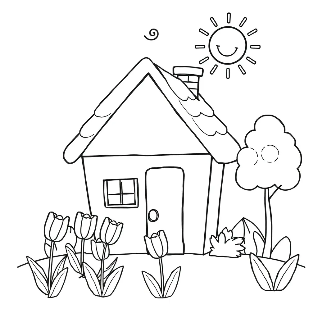 Kleurplaten Huis coloring page for children